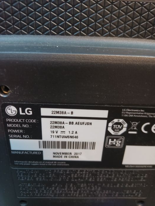 Monitor 22 całe LG 22m38a-b.