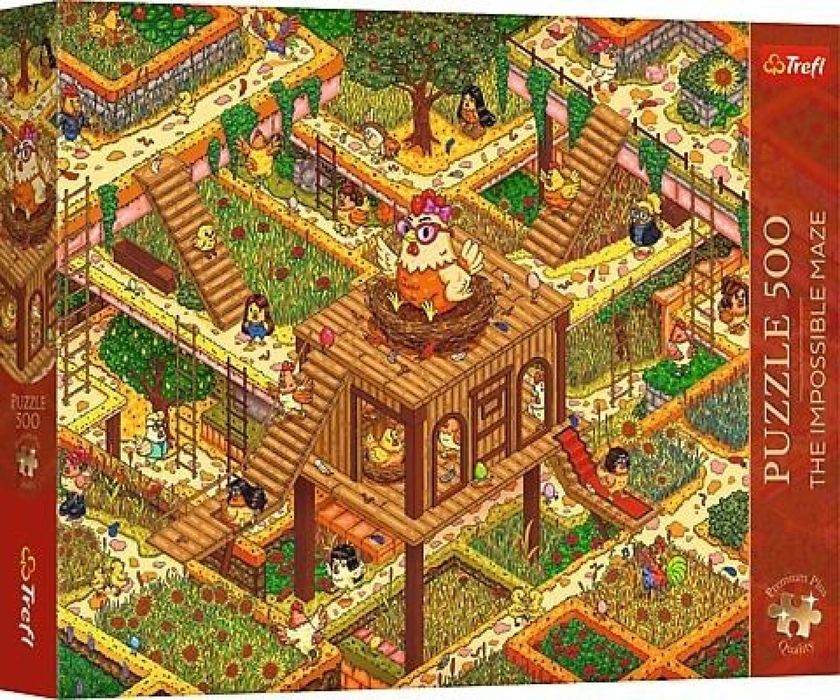 Puzzle 500 Śmieszne kurczaki TREFL pudełko,