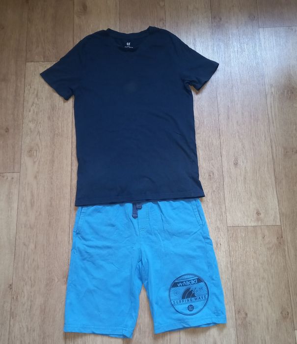 Комплект: футболка H&M и шорты OVS на 11-12 лет, 146-152 см.