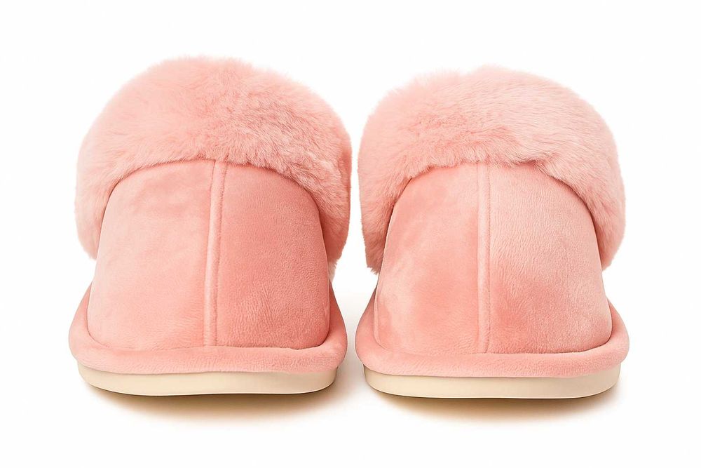CIEPŁE KAPCIE damskie z futerkiem