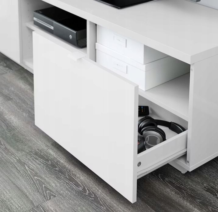 BYAS szafka regał pod telewizor ikea meble biała
