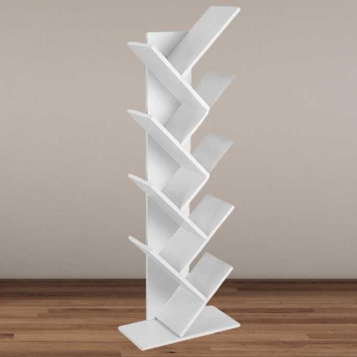 Półka Regał Choinkowy Kształt Drzewka Funkcjonalny Stabilny Biały