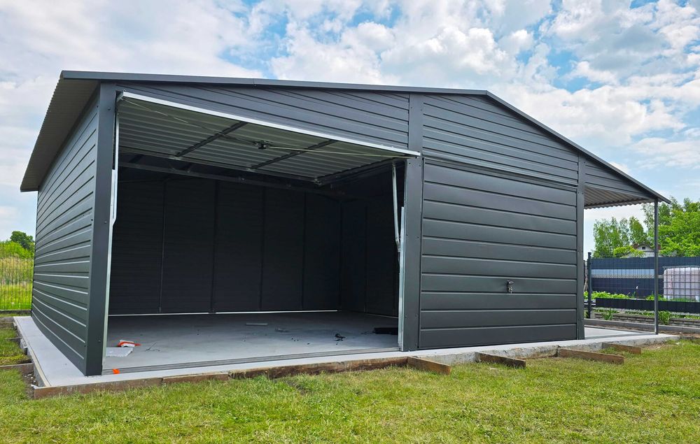 Podwójny Garaż Drewnopodobny 6x5  + Wiata 2x5  w CENIE PROMOCJA!