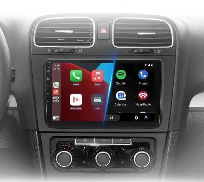 VW Golf 6 2008–2016 – Radio Android 15 9" CarPlay Android Auto GPS Nawigacja Stacja Multimedialna WiFi Bluetooth PL 1GB/32GB