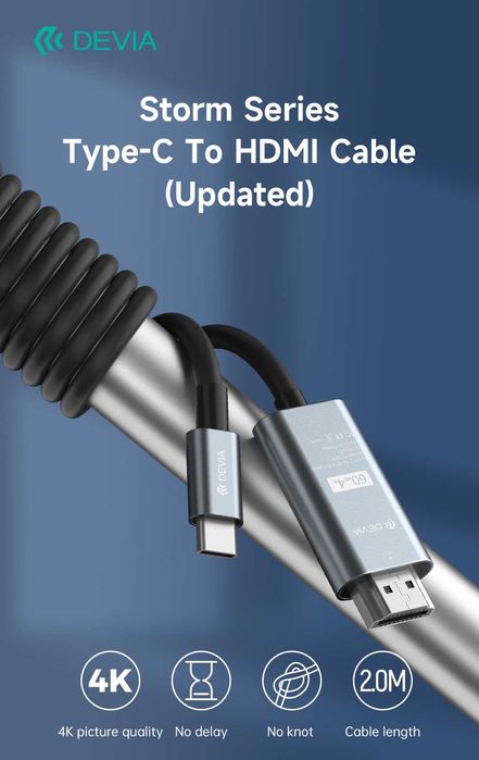 Kabel Devia USB-C - HDMI 4K 60Hz 2M
