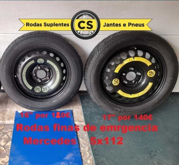 Roda suplente emergência 16 e  17 Mercedes Audi BMW VW Seat 5x112