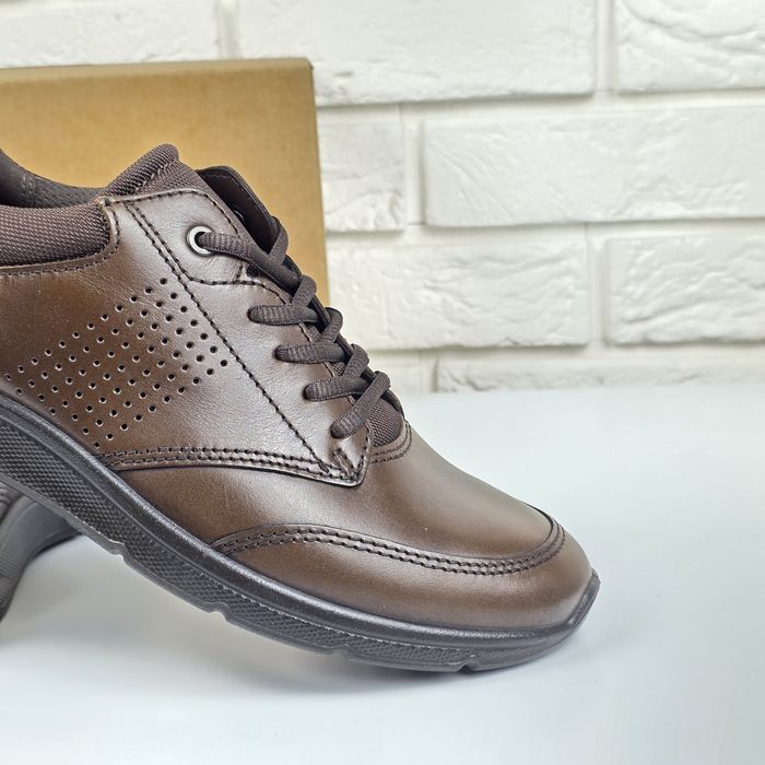 Skórzane Buty Męskie Ecco 41 Brązowe Buty Klasyczne 41 26.5 cm