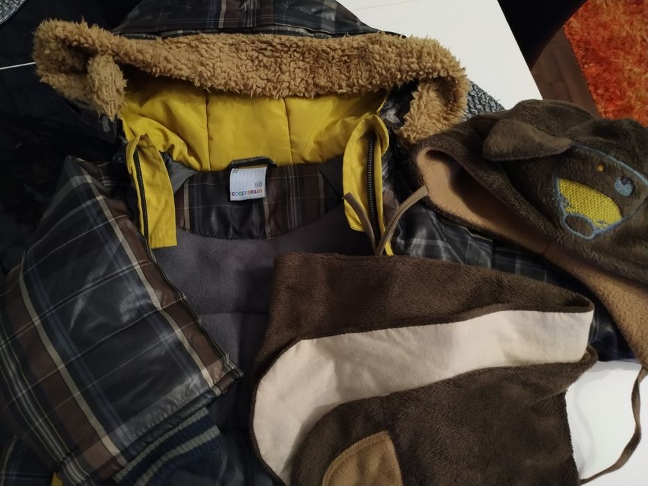 Kombinezon zimowy coccodrillo rozm 74 czapka szalik buty zimowe gratis