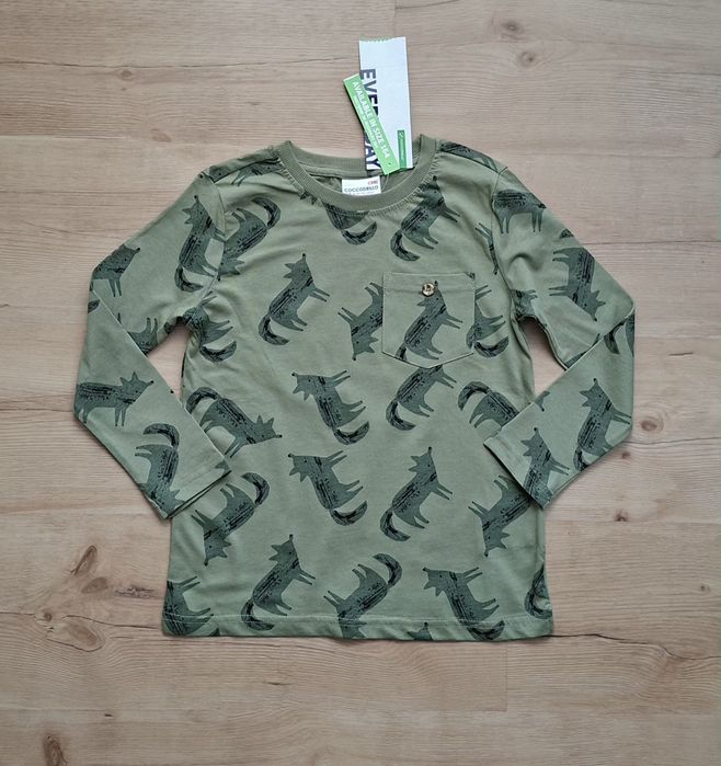Nowa Bluzka z długim rękawem 128 Coccodrillo koszulka t-shirt lis