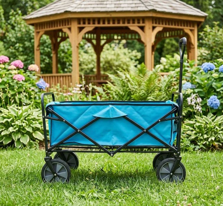 Wózek Wędkarski Transportowy Plażowy Niebieski 145L 2w1 +GRATIS Siatka