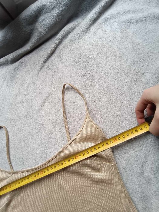 Sukienka obcisła złota beżowa S, 36