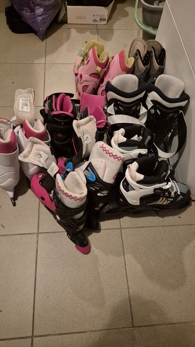 Zestaw łyżwy rolki buty narciarskie