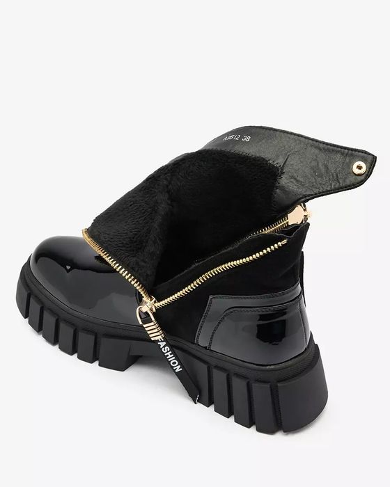 36 37 38 botki 39 40 41 trapery z ozdobnym zamkiem gruba podeszwa