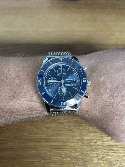 Breitling Superocean Heritage II Chronograph 44mm | Blue Dial | Mesh
