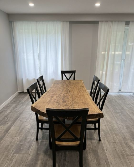 Stół dębowy loft 171 cm | Lity dąb | Live Edge | Ręcznie wykonany