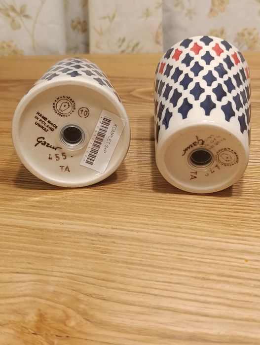Komplet ceramiczny sól i pieprz duży M.Gazur ceramika Bolesławiec