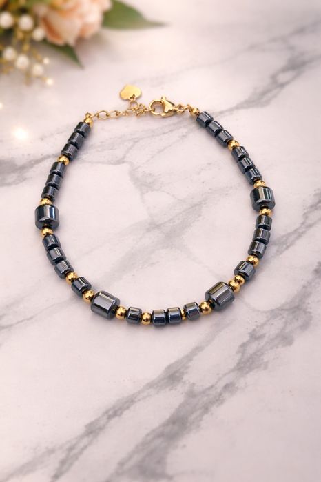 Bransoletka stal nierdzewna kamienie naturalne