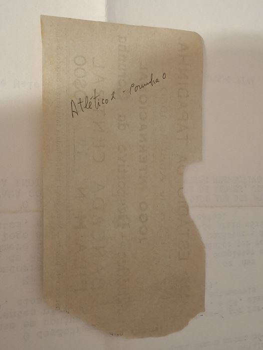 Raro bilhete 1950 atletico vs desportivo Corunha Tapdinha