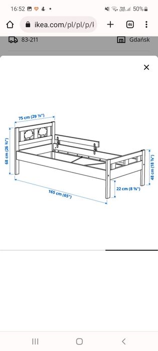 Łóżko dziecięce Ikea KRITTER