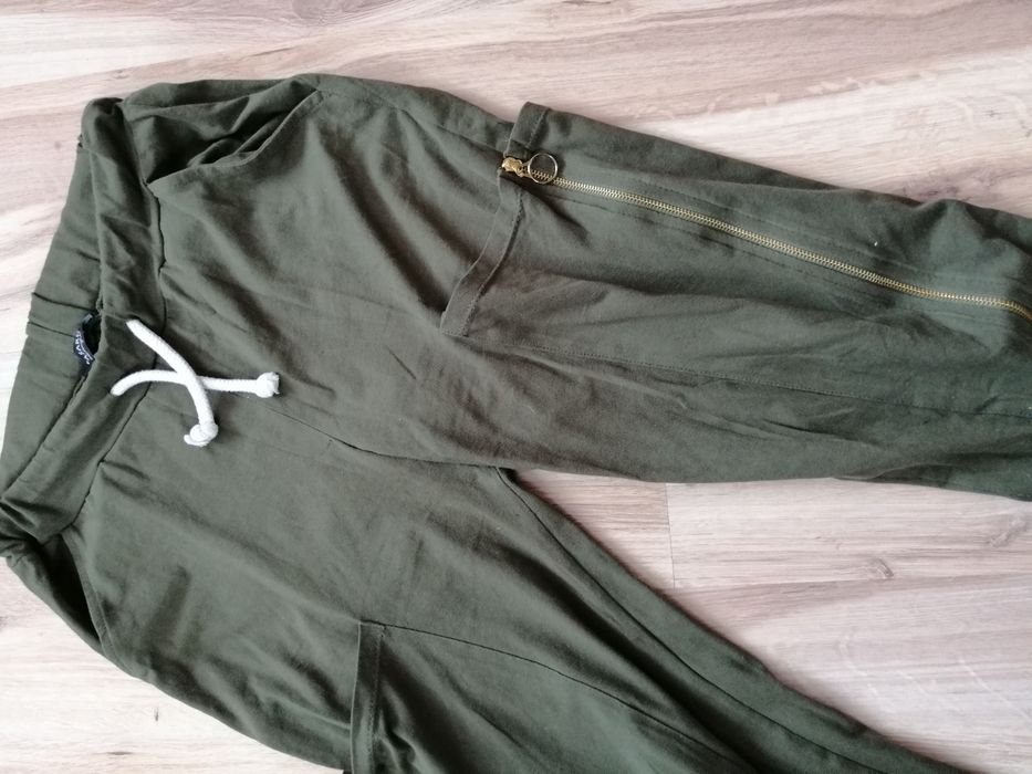 Spodnie khaki aladynki Kieszenie suwaki Fasardi S
