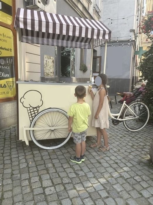 Rower riksza na lody retro