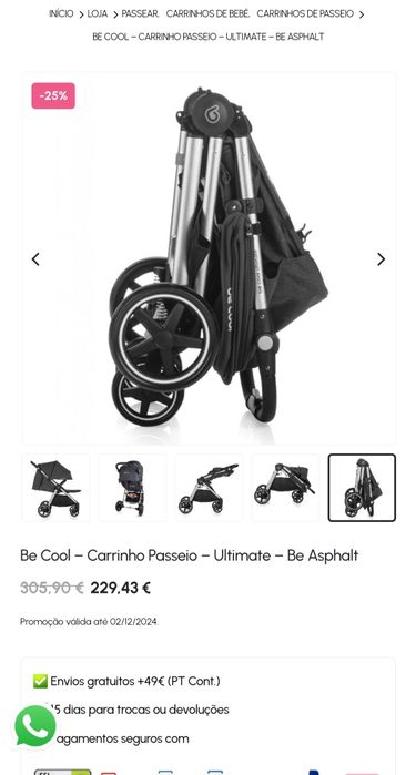 Carrinho de bebé até 22 kg