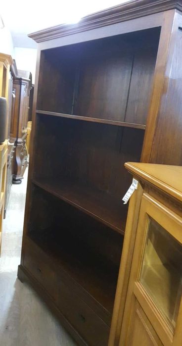 Biblioteczka drewniana tekowa ciemna masywna kolonialna FV DOWÓZ