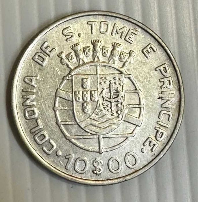 10 Escudos 1939 - São Tomé e Príncipe (Prata) KM# 10 MBC+ Silver