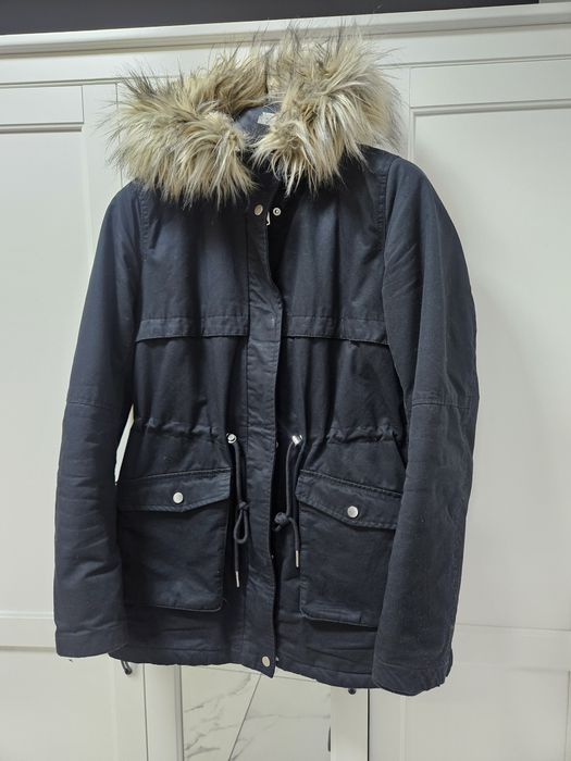 Kurtka parka jesień-zima damska czarna H&M S