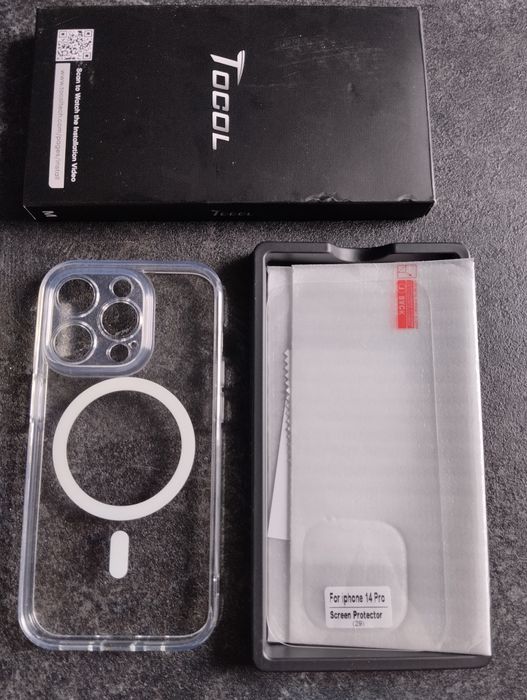 Plecki TOCOL do Apple iPhone 14 Pro 2w1 ochraniacz ekranu MagSafe