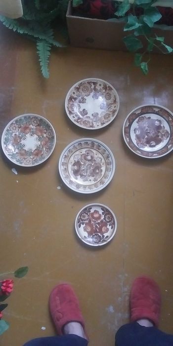 5x Talerze ozdobne ścienne