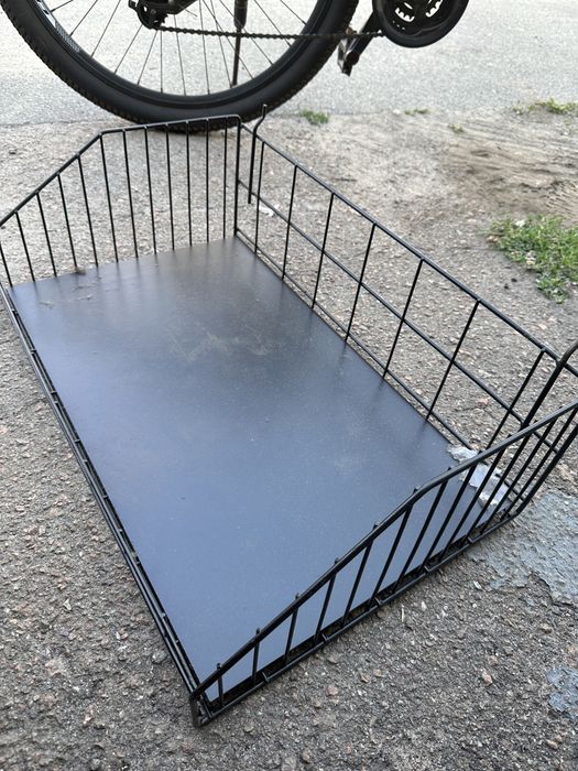 Металева сітчаста полиця (кошик) для стелажа 60×38 см, торгова