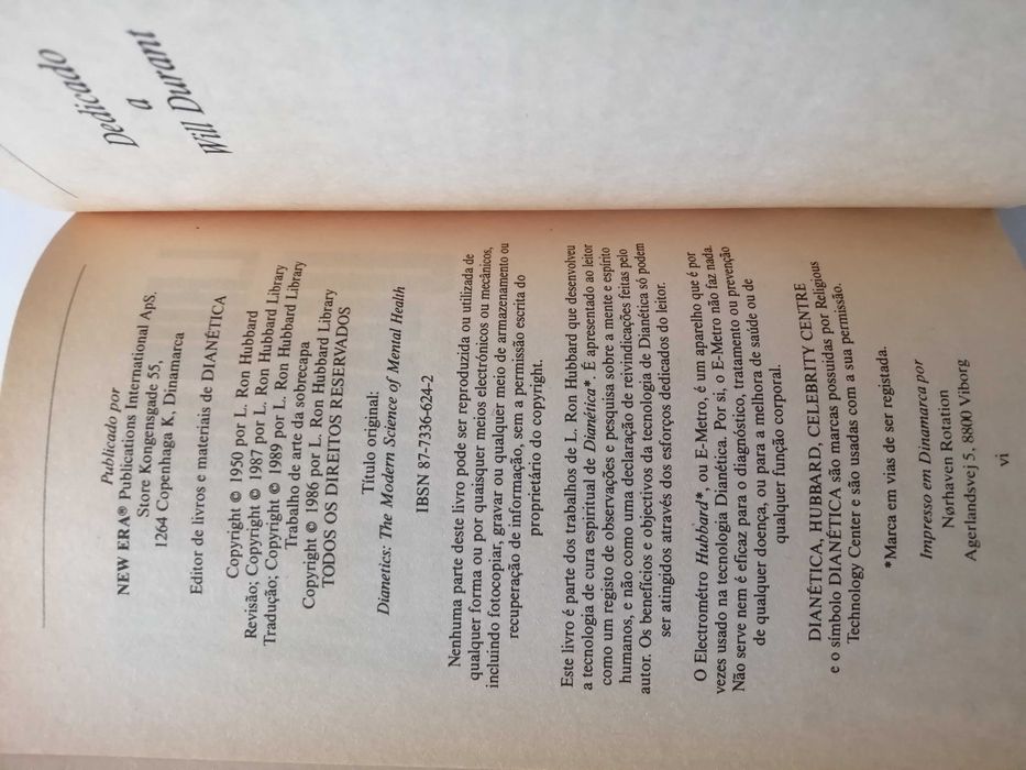 DIANÉTICA (L. Ron HUbbard) (Edição de 1989)