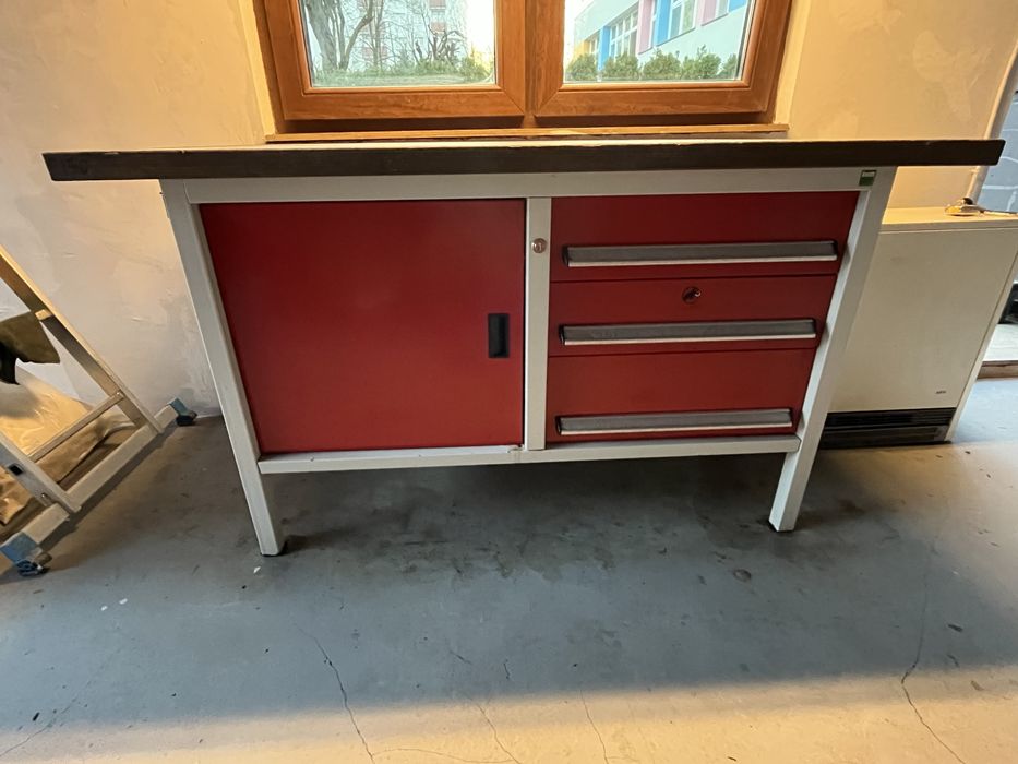Stol warsztatowy, metalowy, 150x70cm