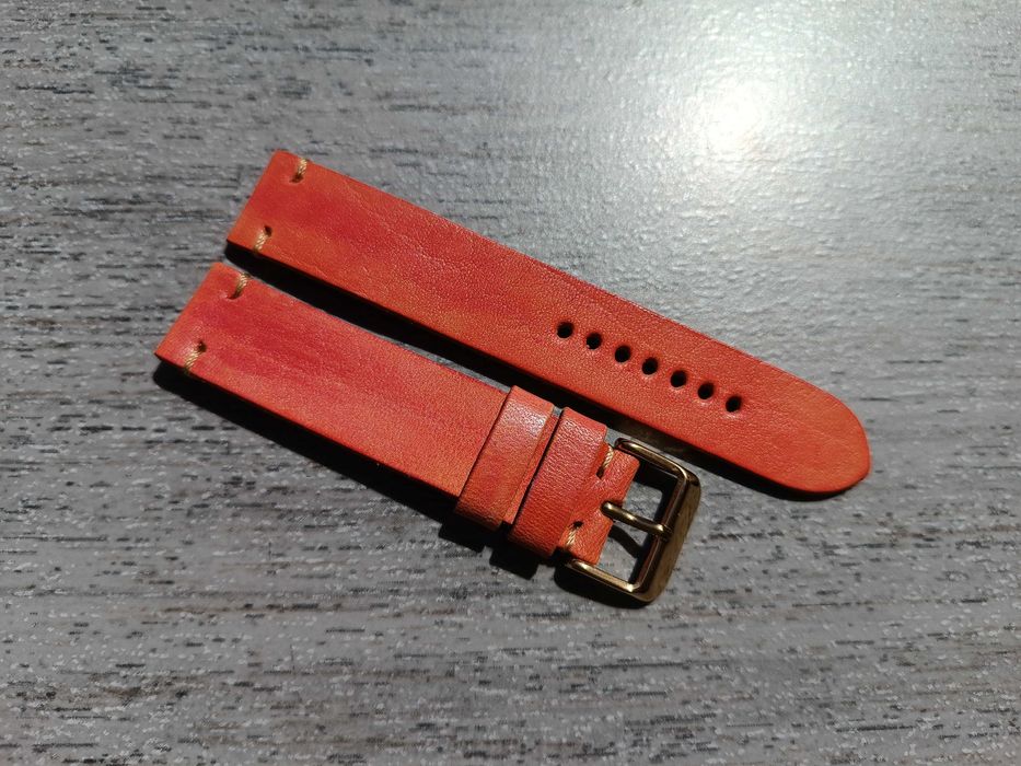 Skórzany pasek zegarka 18 mm łososiowy