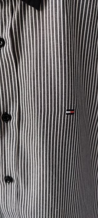 Męska koszula Tommy Hilfiger Slim Fit – Paski, Rozmiar L (41-42)