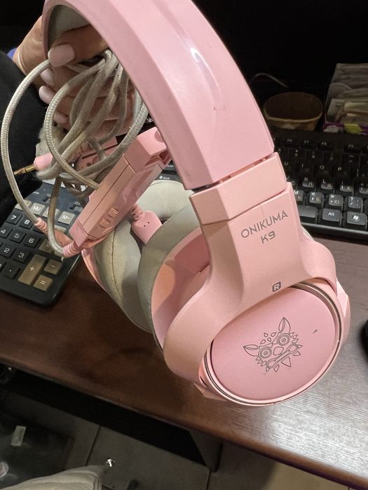 Навушники Onikuma K9 Cat Ear 3,5 mm Pink б/у