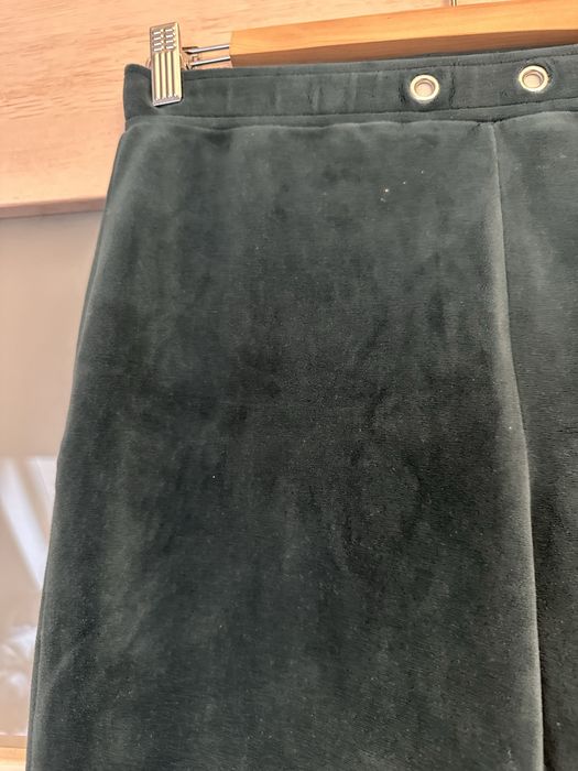 Aksamitne spodnie zielone