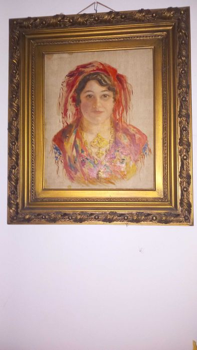 Quadro a óleo sobre madeira