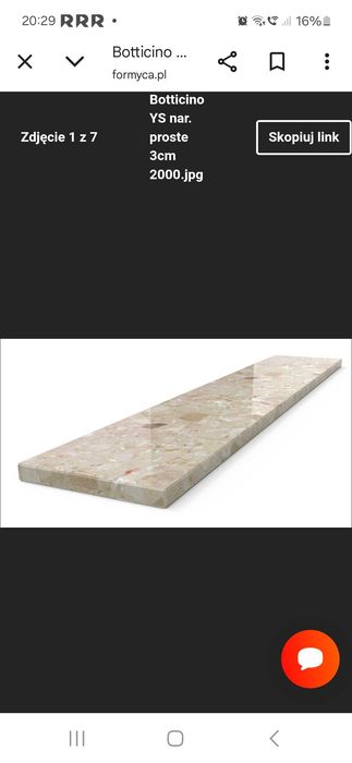 PARAPET wewnętrzny kamienny.