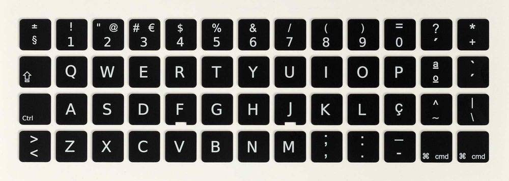 Película Teclado Autocolante Preto Apple MacBook PT Keyboard Stickers