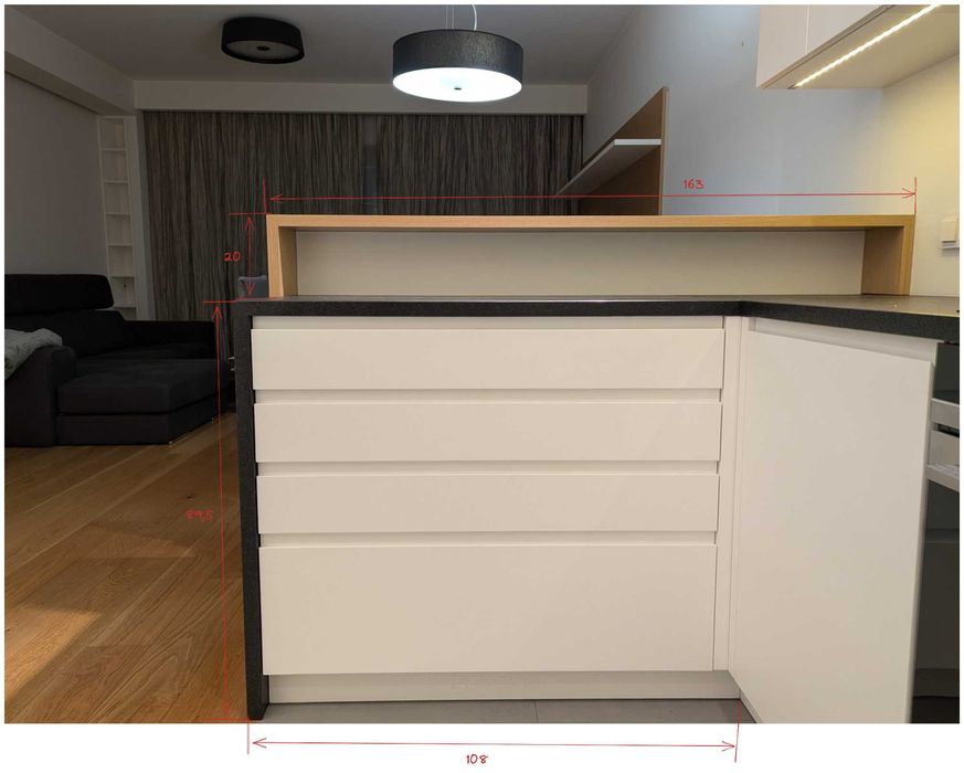 Kuchnia na wymiar MDF biały + AGD + granitowy blat