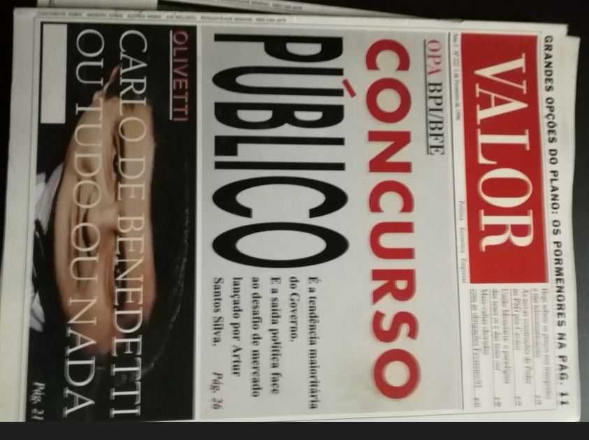 8 revistas Valor - Dez 1995/Fev de 1996-Muito Bem conservadas LOTE 1