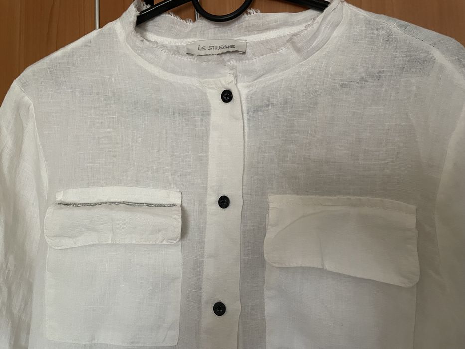 Женская белая рубашка из Льна