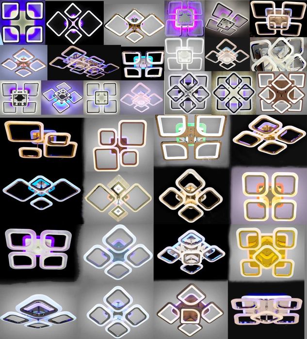 Светодиодная люстра с пультом цветной подсветкой диммер лед RGB ЛС