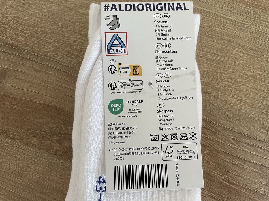 Socksy biale Aldi
