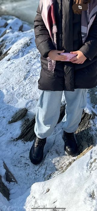 Шкіряні зимові чоботи черевики сапожки zara