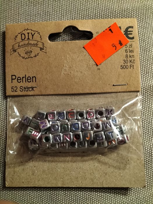 Perełki 52 sztuki -literki