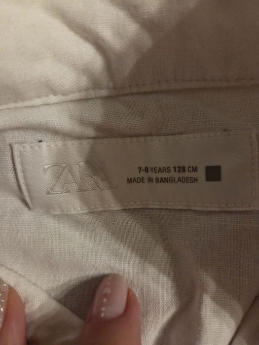 Koszula biała krótki rękaw zara 128
