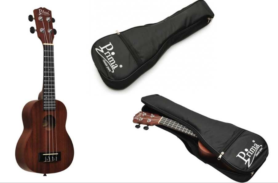 Ukulele sopranowe z pokrowcem OCIEPLANYM PRIMA PU-200S